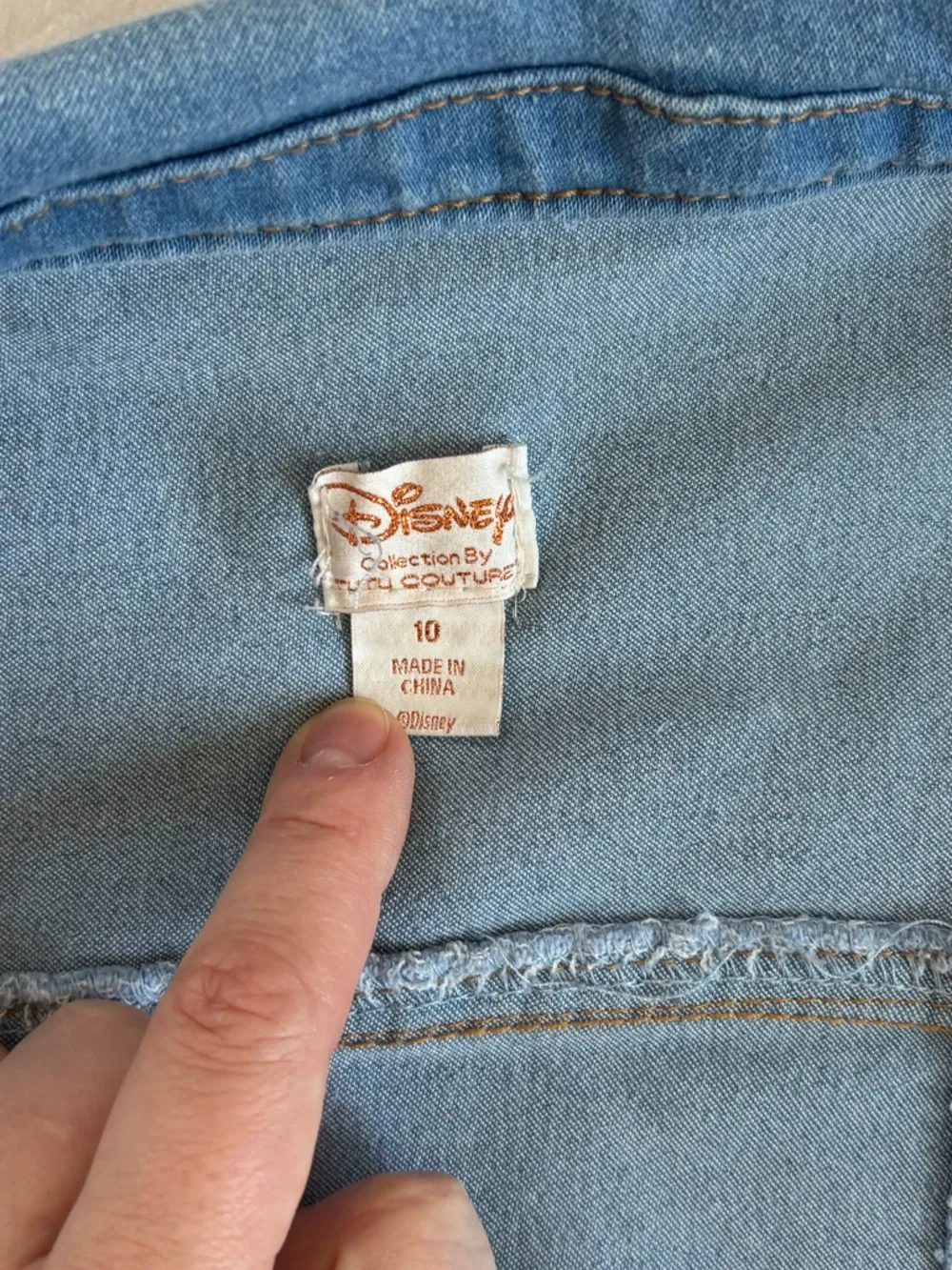 Disney Denim Jacket Girl’s Mickey & Minnie Mouse Patches Blue Jean Size 10